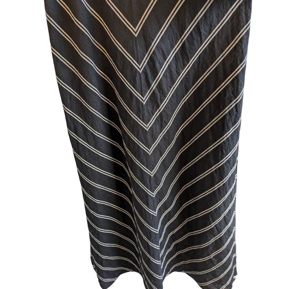 J.Crew Linen Maxi Dress Size 4 Tall Black White Summer Boho minimalist B4 - Picture 8 of 10
